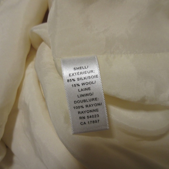 Banana Republic Womens Blazer Jacket 6 Silk Wool Cream Off-White Preppy Academia - Picture 8 of 8